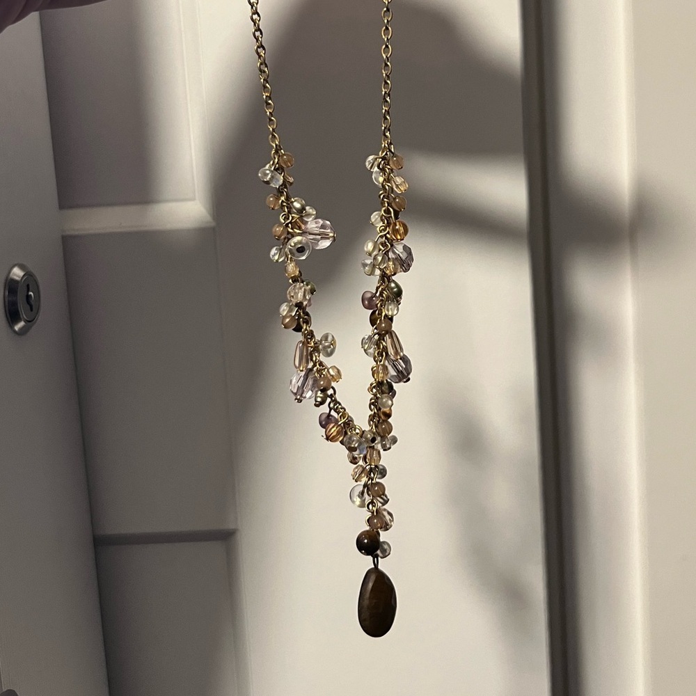 Elegant Gold and Brown Beaded Necklace